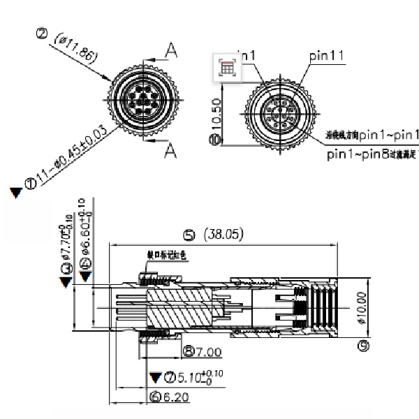 GA Series-11-pin Aviation Connector