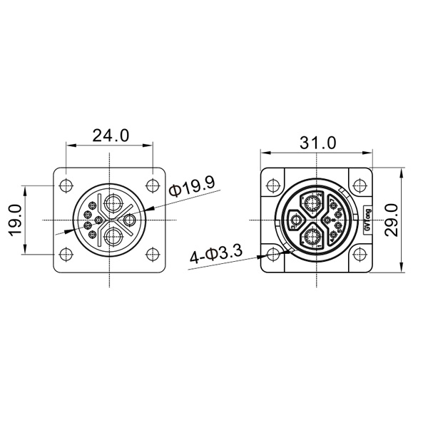 GD Series - Combined Power Connector - (2+1+5) Cores
