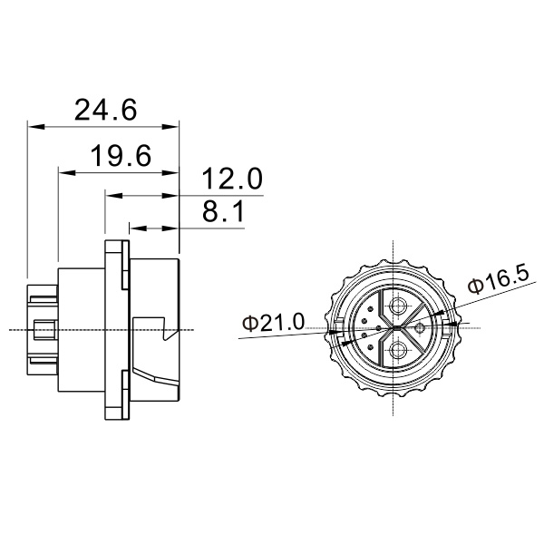 GD Series - Combined Power Connector - (2+1+5) Cores
