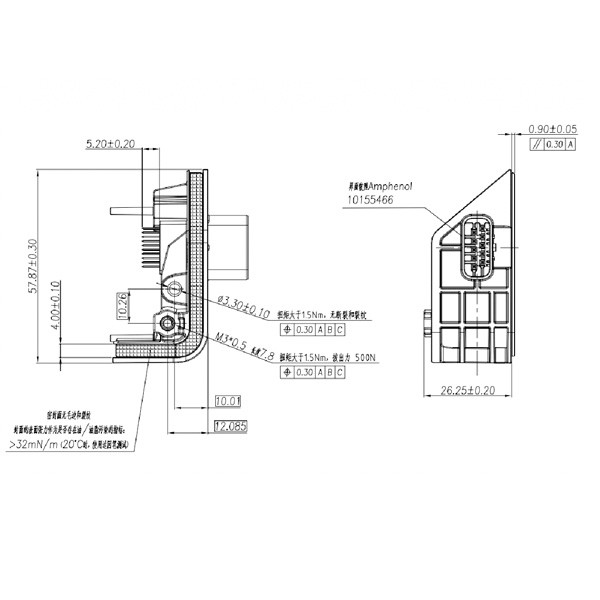GE Series-10PIN Right Angle Connector Socket