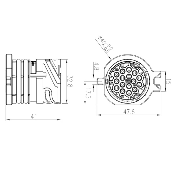 GE Series-16-core cylinder connector