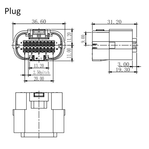 GE Series-18/26-core double-row signal connector