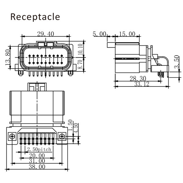 GE Series-18/26-core double-row signal connector