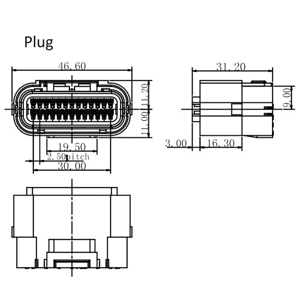 GE Series-18/26-core double-row signal connector
