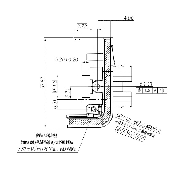 GE Series-20PIN Right Angle Connector Socket