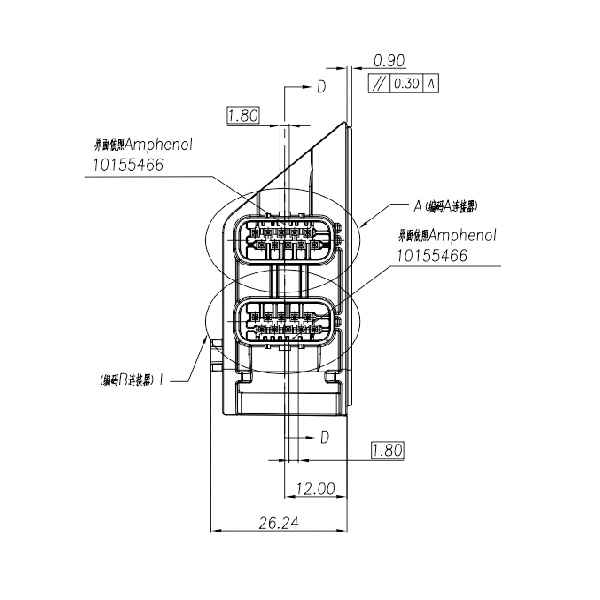 GE Series-20PIN Right Angle Connector Socket