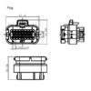 GE Series-23-core three-row signal connector