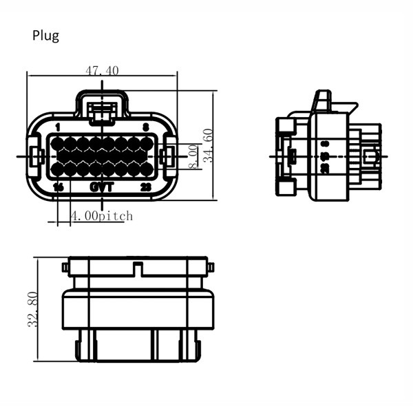 GE Series-23-core three-row signal connector