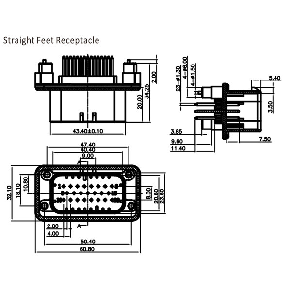 GE Series-23-core three-row signal connector