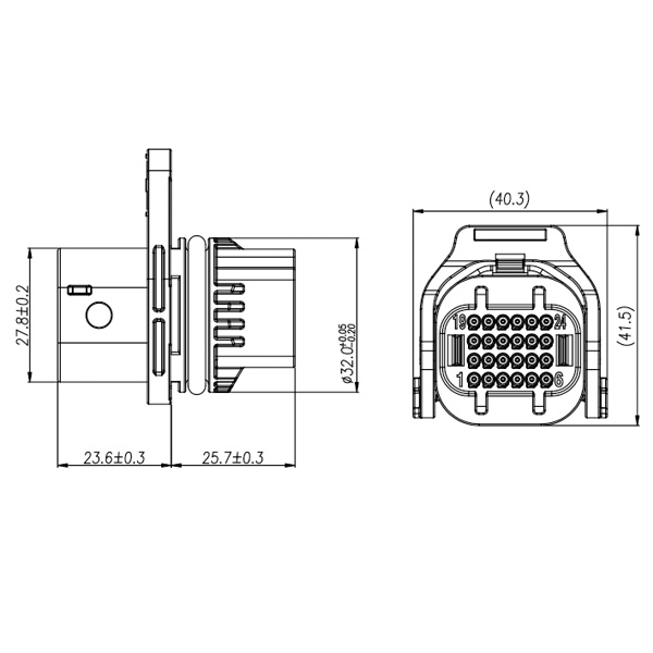 GE Series-24-core cylinder connector