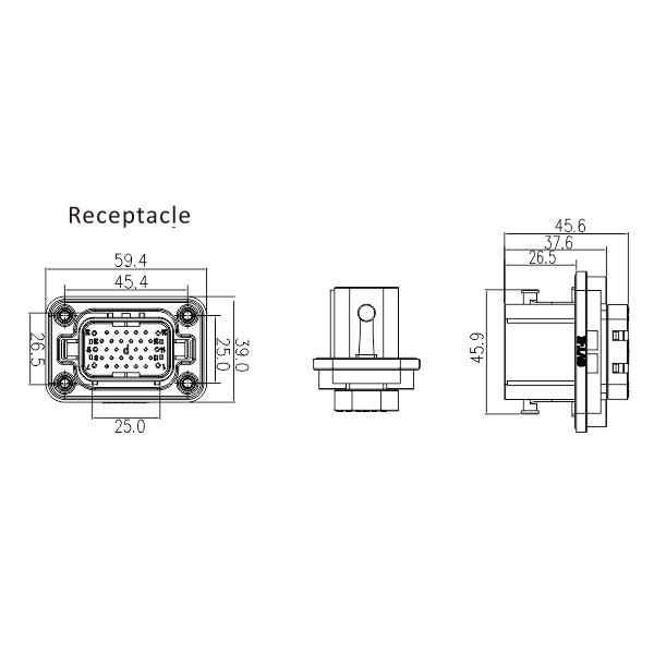 GE Series-32-core rectangular connector