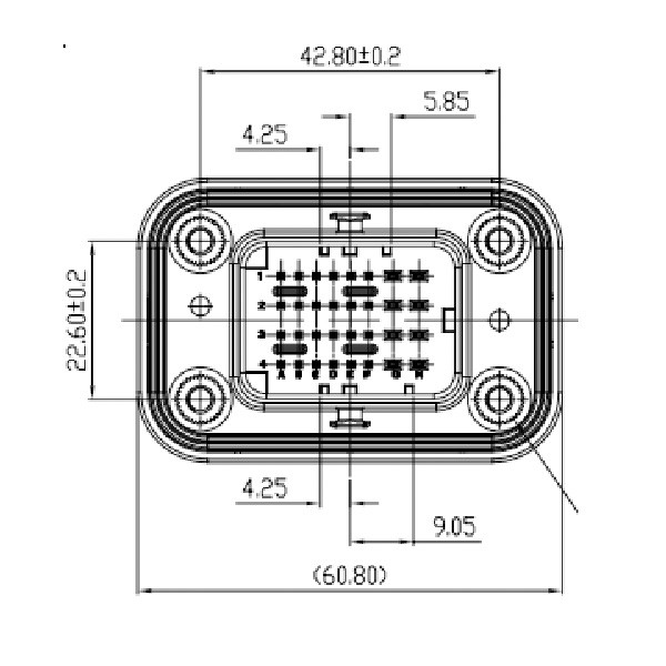 GE Series-32pin Signal Connector Right Angle Socket