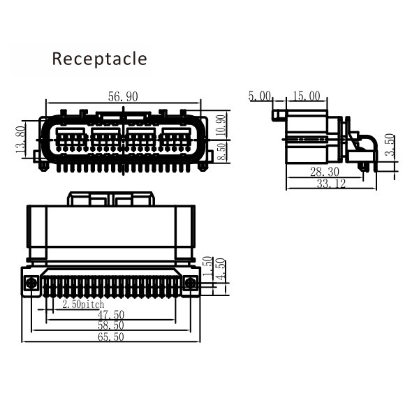 GE Series-34/40-core double-row signal connector