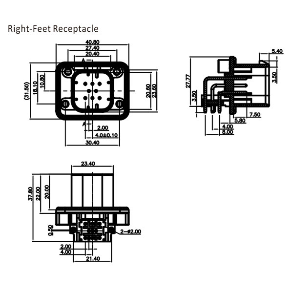 GE Series-8-core three-row signal connector