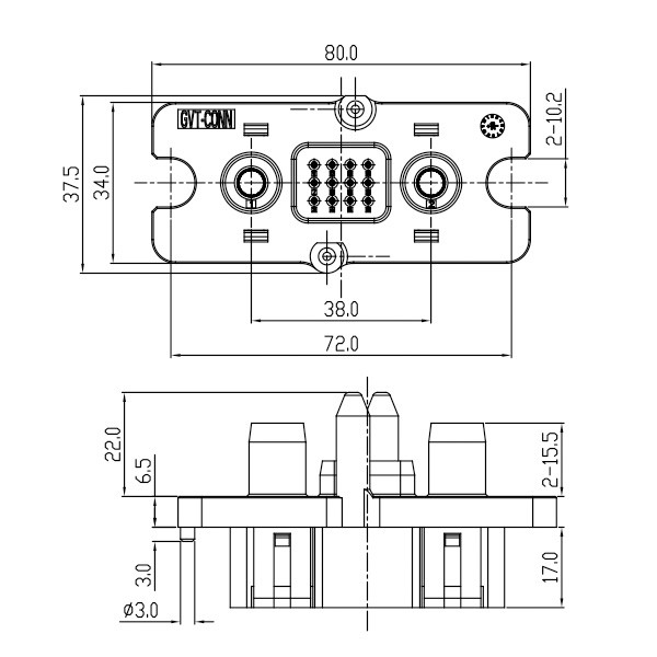 GF Series-2+12 Floating Connector