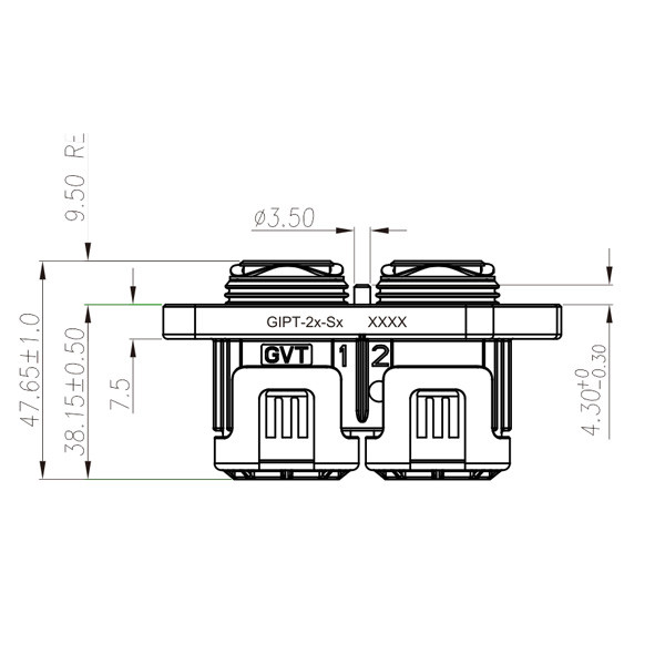 GIPT 2-core wiring connector