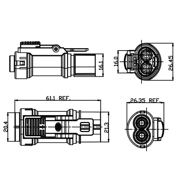 GM Series-3.6mm-2-core Metal Connector