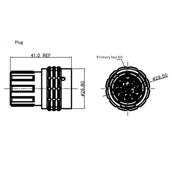 GR Series-12-core 14# circular signal connector