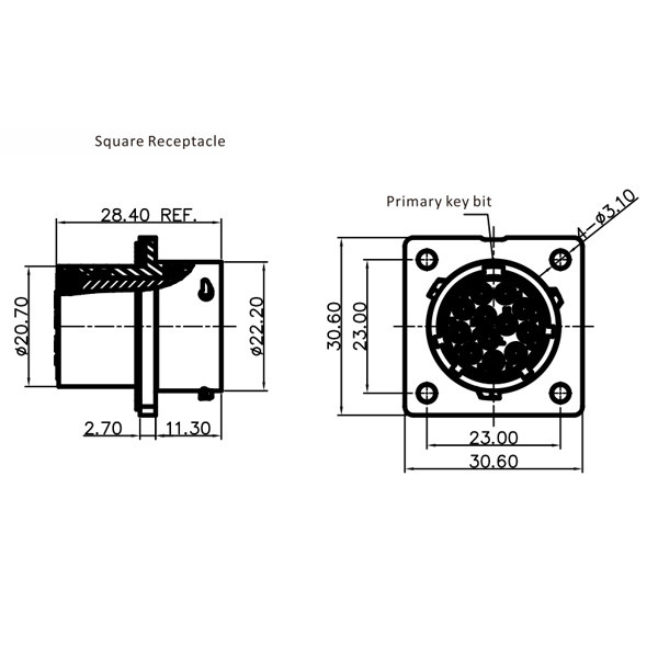 GR Series-12-core 14# circular signal connector