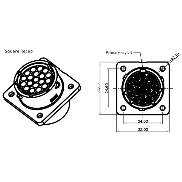 GR Series-19-core 16# circular signal connector