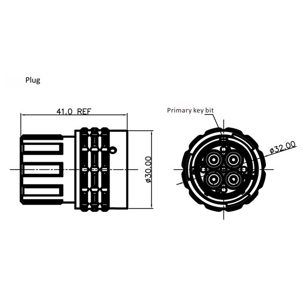 GR Series-4-core 16# circular signal connector