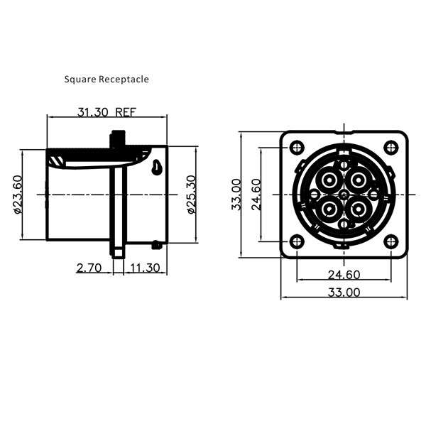 GR Series-4-core 16# circular signal connector