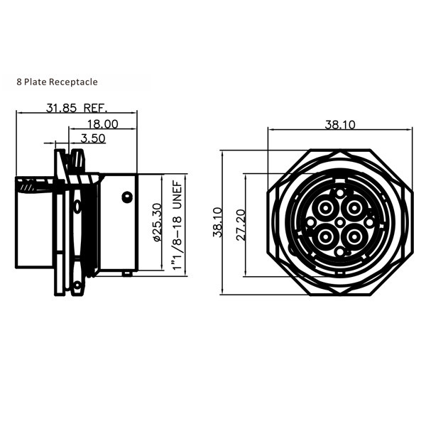 GR Series-4-core 16# circular signal connector