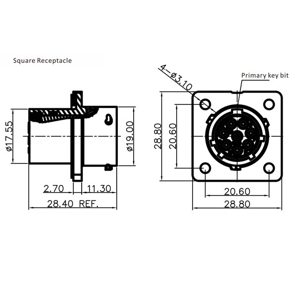 GR Series-8-core 12# circular signal connector