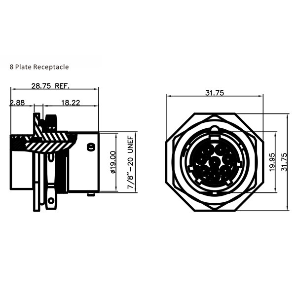 GR Series-8-core 12# circular signal connector