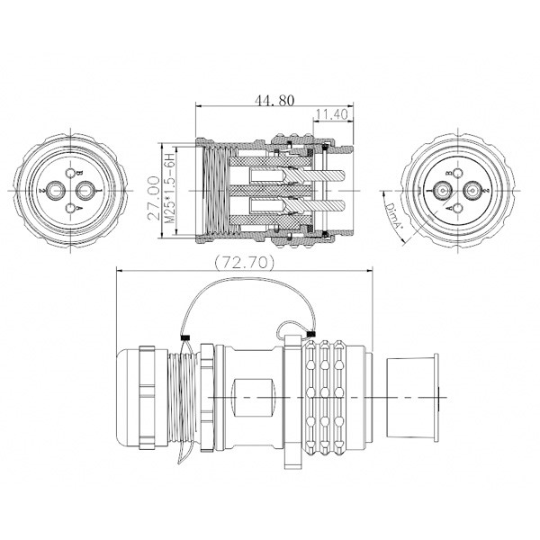 GT Series-2-core/3-core Signal Connector