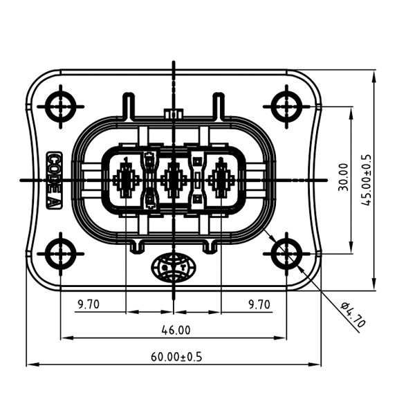 H630 Series-3-core plastic high voltage connector